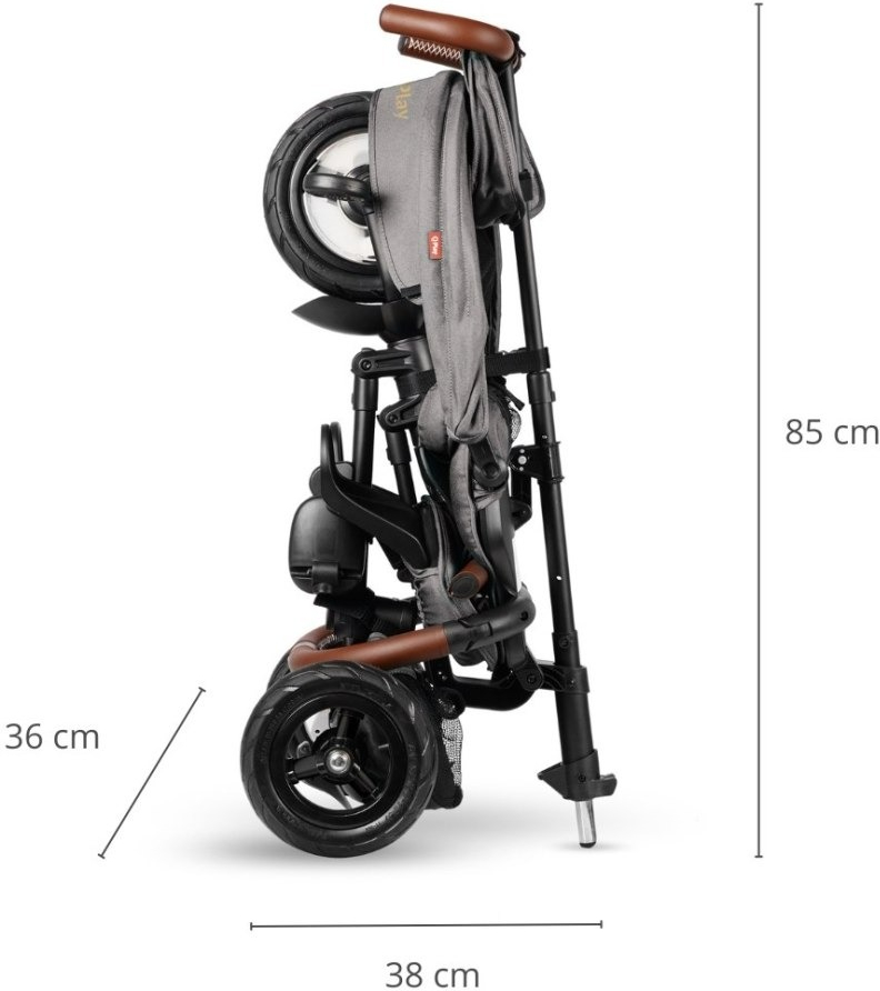 Велосипед складной трехколесный детский QPLAY Rito Deluxe Grey (S380-17RitoDeluxeGrey) фото 9