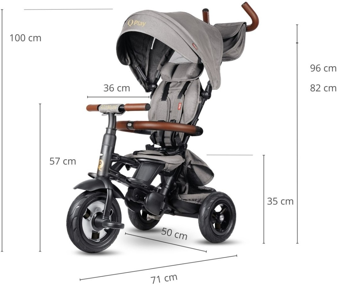 Велосипед складной трехколесный детский QPLAY Rito Deluxe Grey (S380-17RitoDeluxeGrey) фото 10