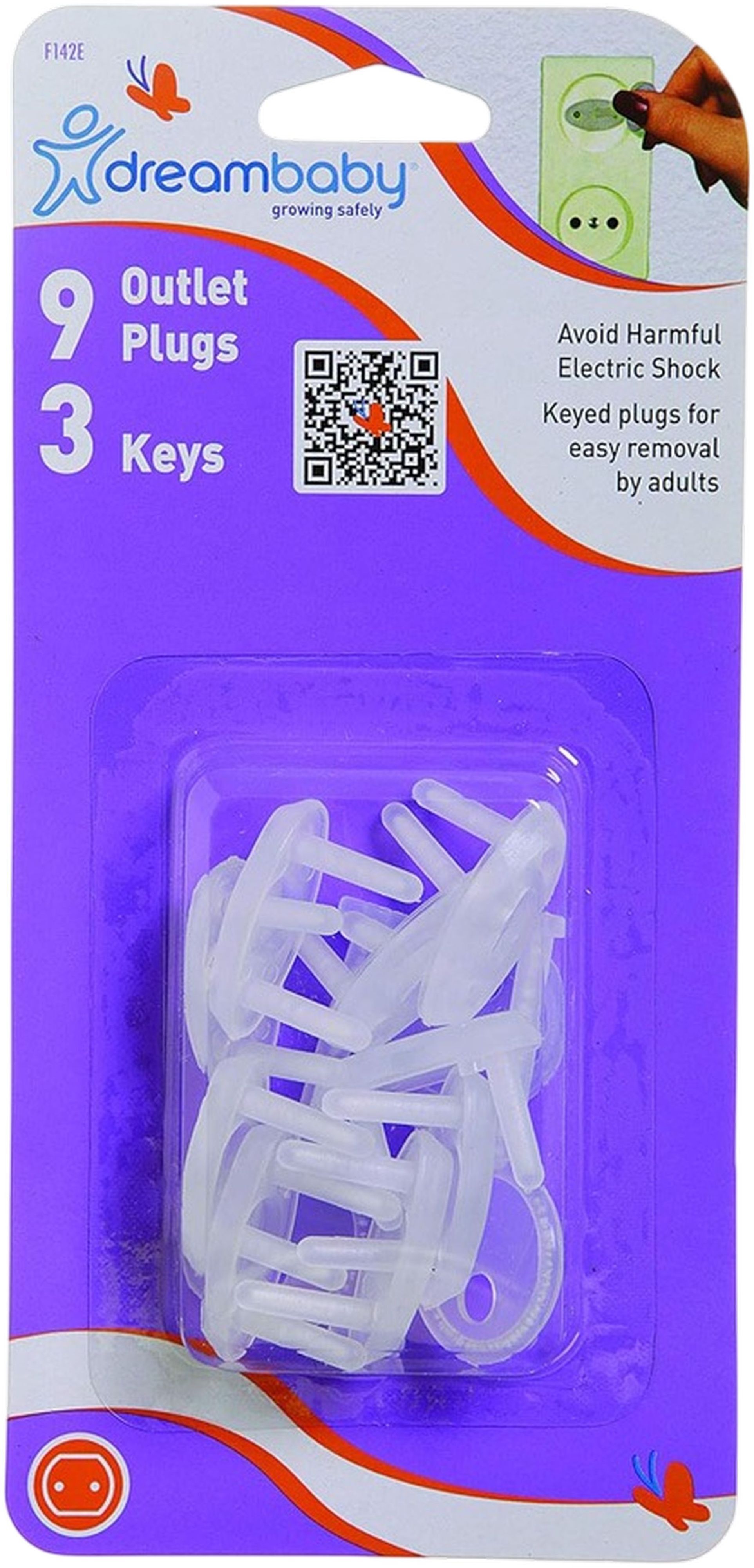 Заглушки для розеток DreamBaby 9 заглушок/3 ключі EURO (G142E)фото2