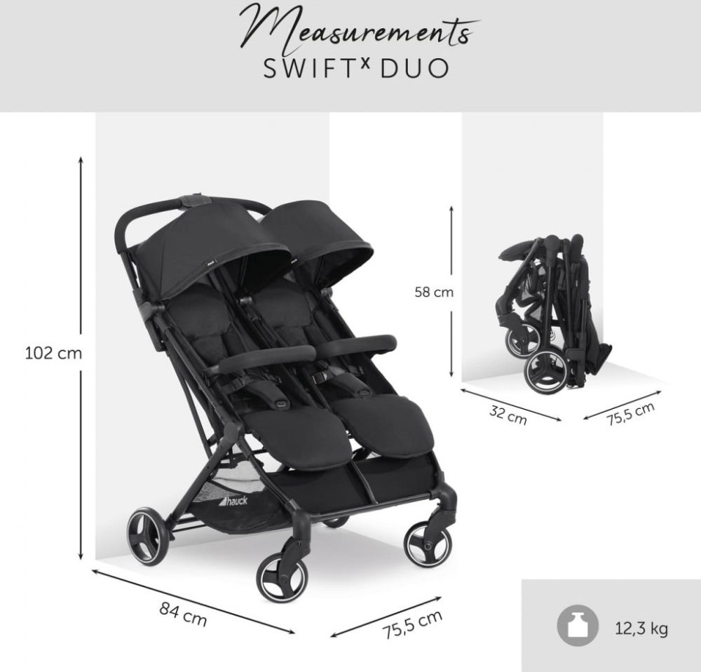 Коляска Hauck Swift X Duo Black (50004-0) фото