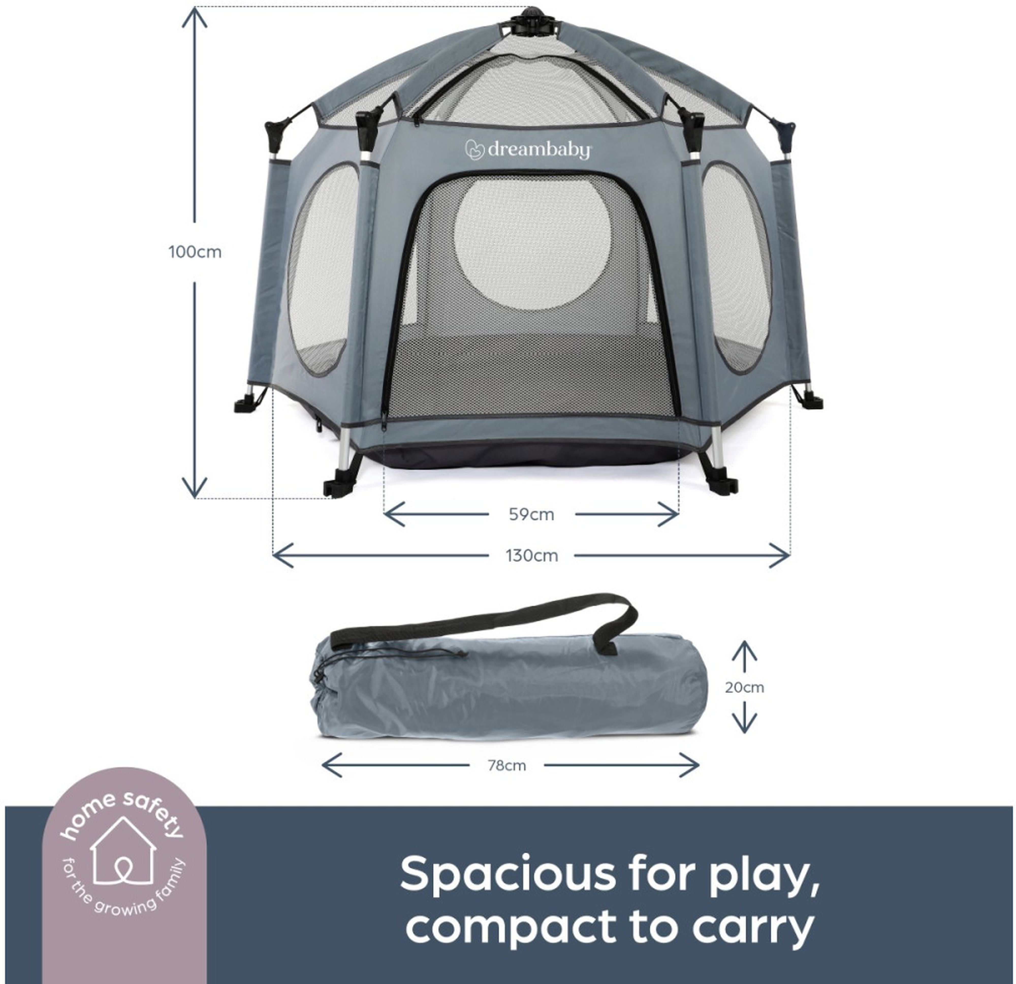 Манеж дитячий DreamBaby Adventure Blue/Grey (G9510)фото2