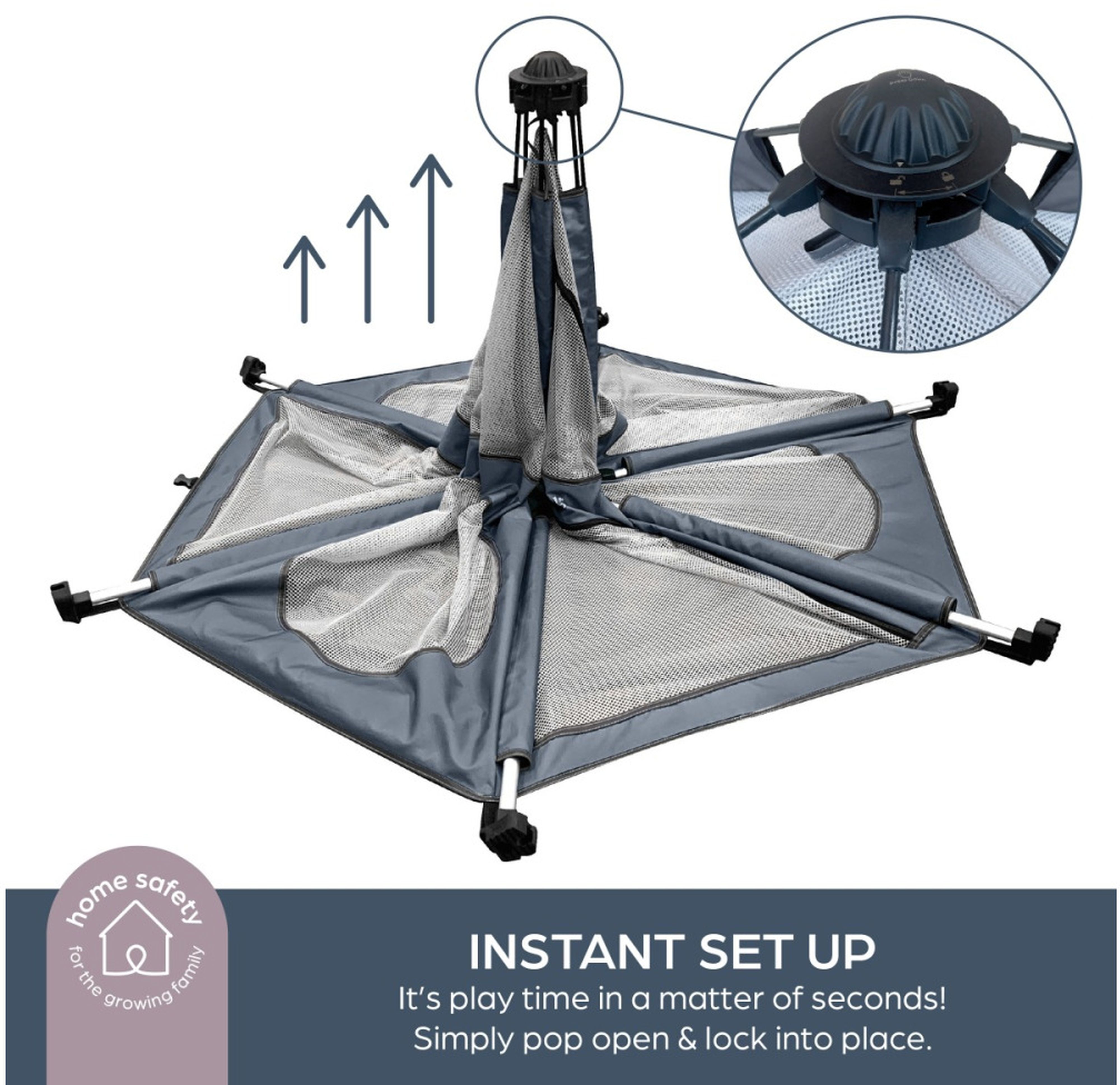 Манеж дитячий DreamBaby Adventure Blue/Grey (G9510)фото3