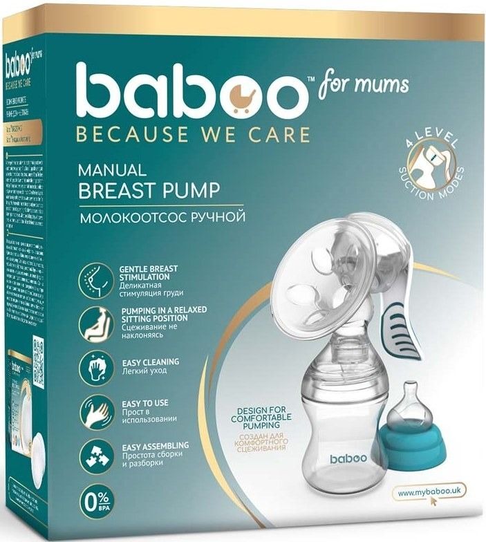 Молоковідсмоктувач ручний BABOO з 4 рівнями сили всмоктування (2-001)фото5