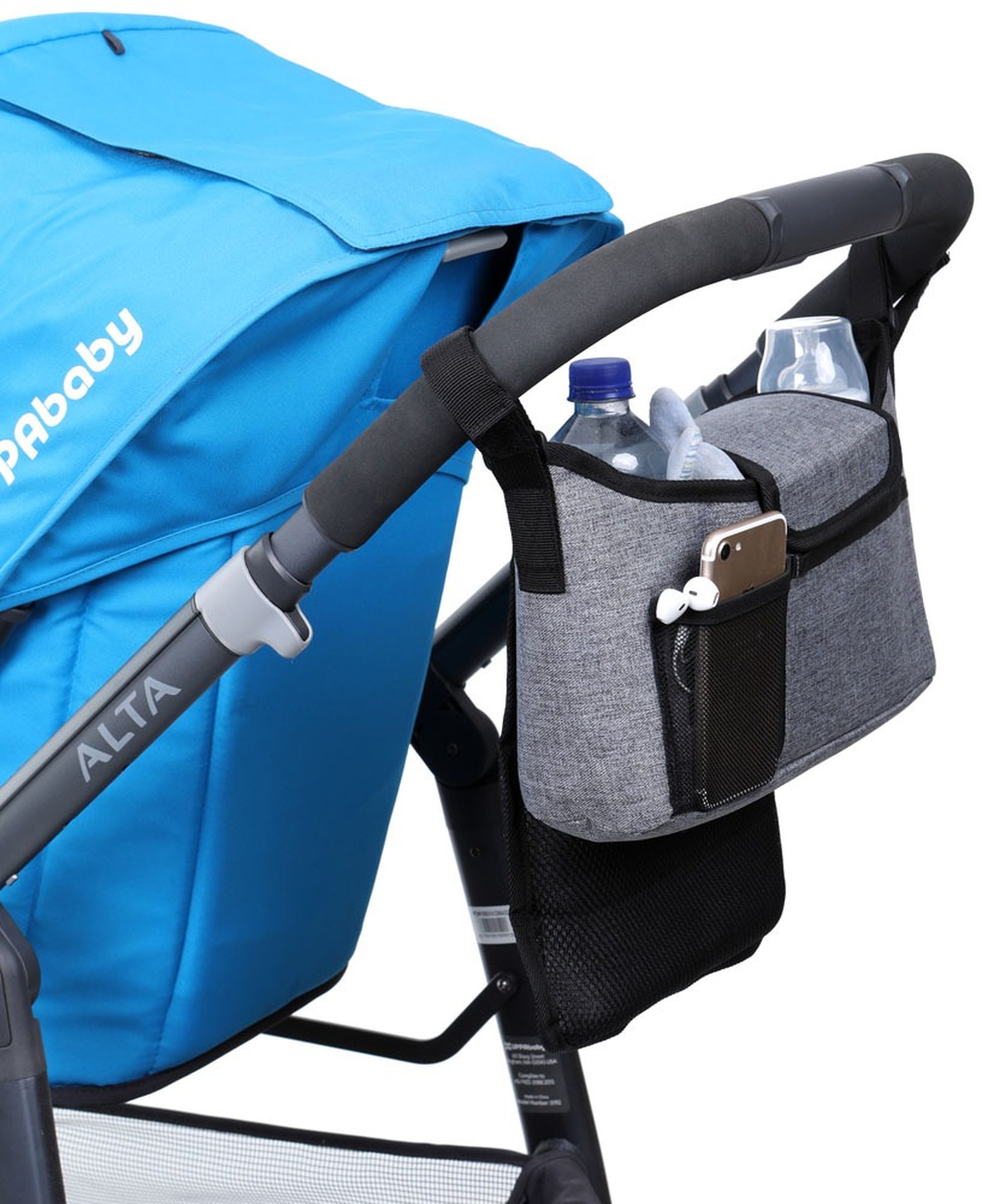 Набор для коляски DreamBaby GREY DENIM (Органайзер, подстаканник, крючки) (G2285) фото 4