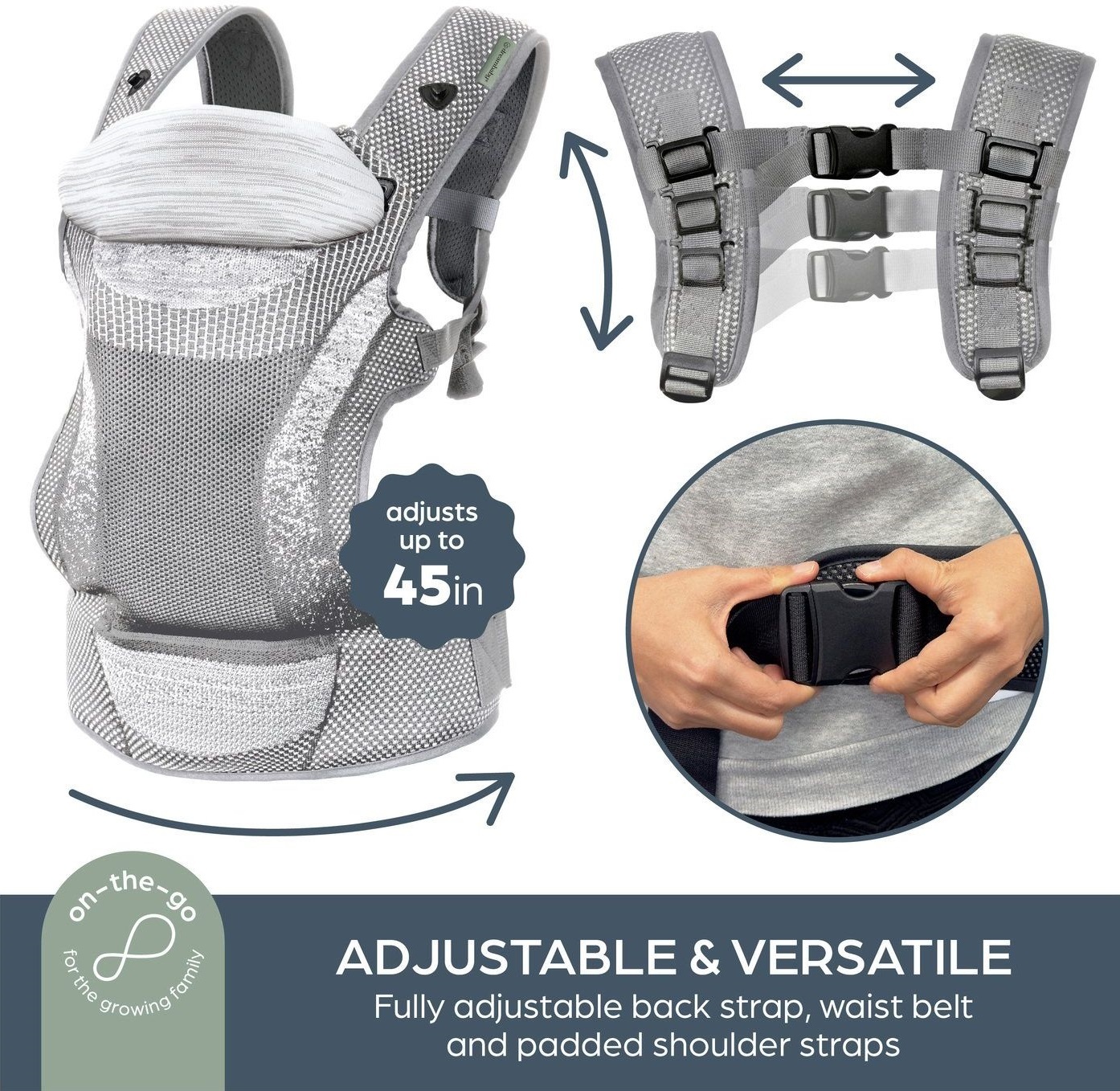 Рюкзак-переноска DreamBaby Inspire Grey (G2460) фото 2