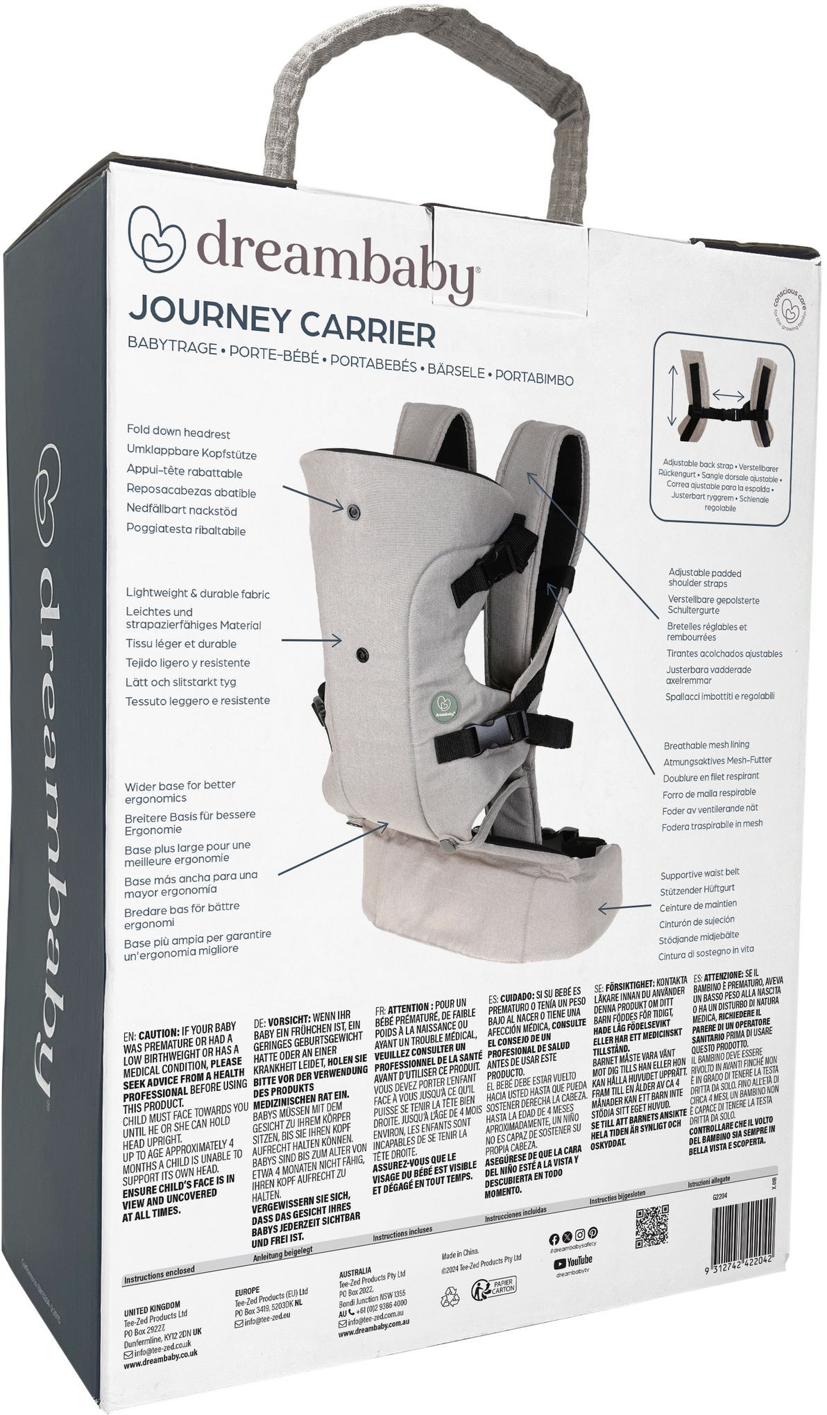 Рюкзак-переноска DreamBaby Journey Beige (G2204) фото 3