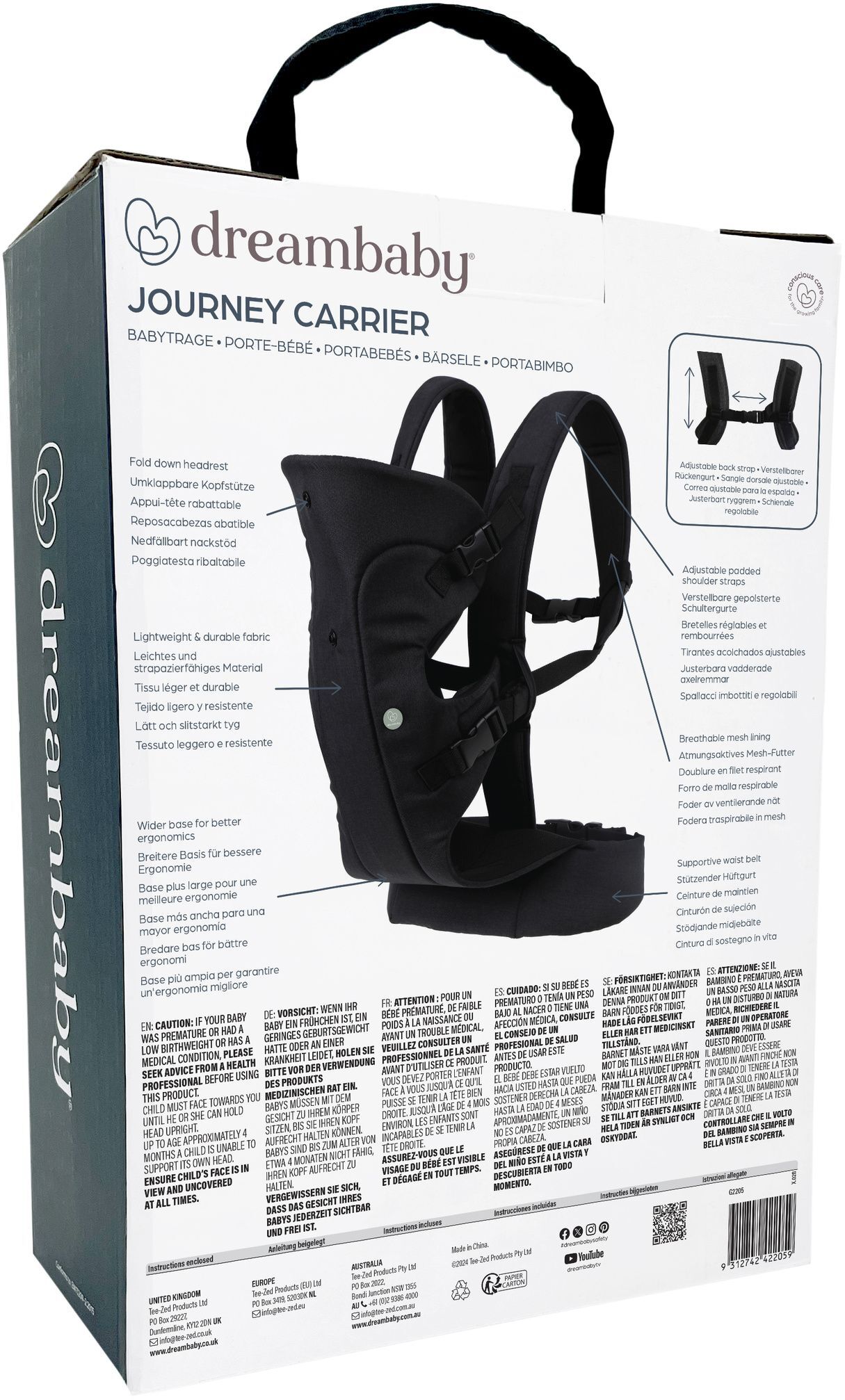 Рюкзак-переноска DreamBaby Journey Black (G2205) фото 3