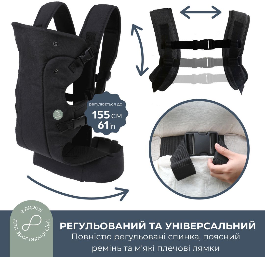 Рюкзак-переноска DreamBaby Journey Black (G2205) фото 4