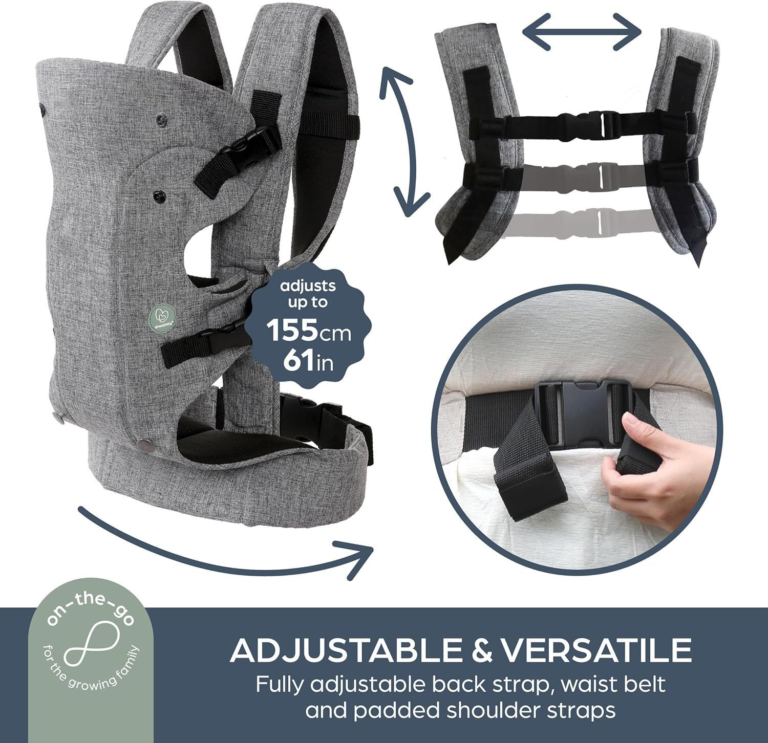 Рюкзак-переноска DreamBaby Journey Grey (G2206) фото 4