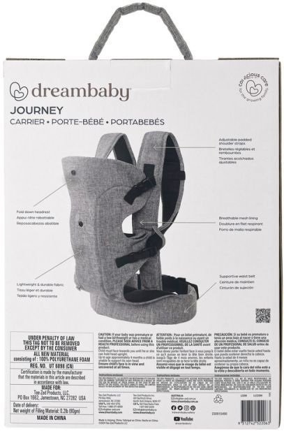 Рюкзак-переноска DreamBaby Journey Grey (G2206) фото 3