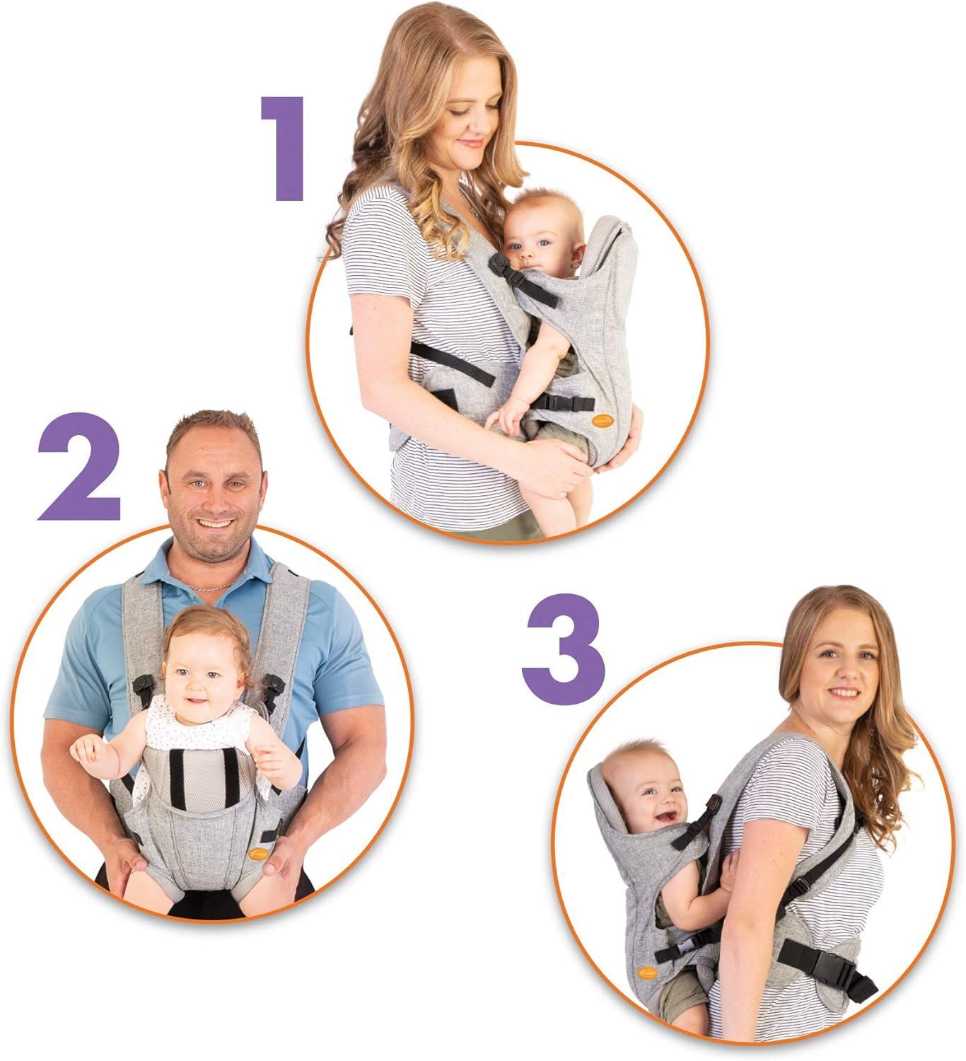 Рюкзак-перенесення DreamBaby Oxford Denim Grey (G265)фото4