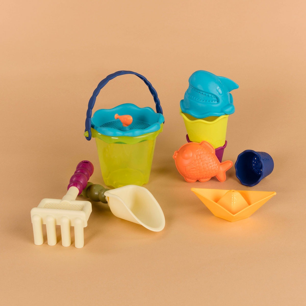 Набор для игры с песком и водой Battat - Тележка Море (11 предметов) (BX1596Z) фото 