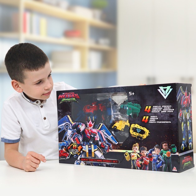 Игровой набор DINOSTER - БЫСТРАЯ ТРАНСФОРМАЦИЯ (4 робота, аксессуары) (EU580810A) фото