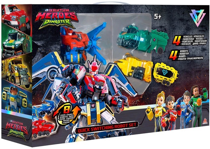 Игровой набор DINOSTER - БЫСТРАЯ ТРАНСФОРМАЦИЯ (4 робота, аксессуары) (EU580810A) фото