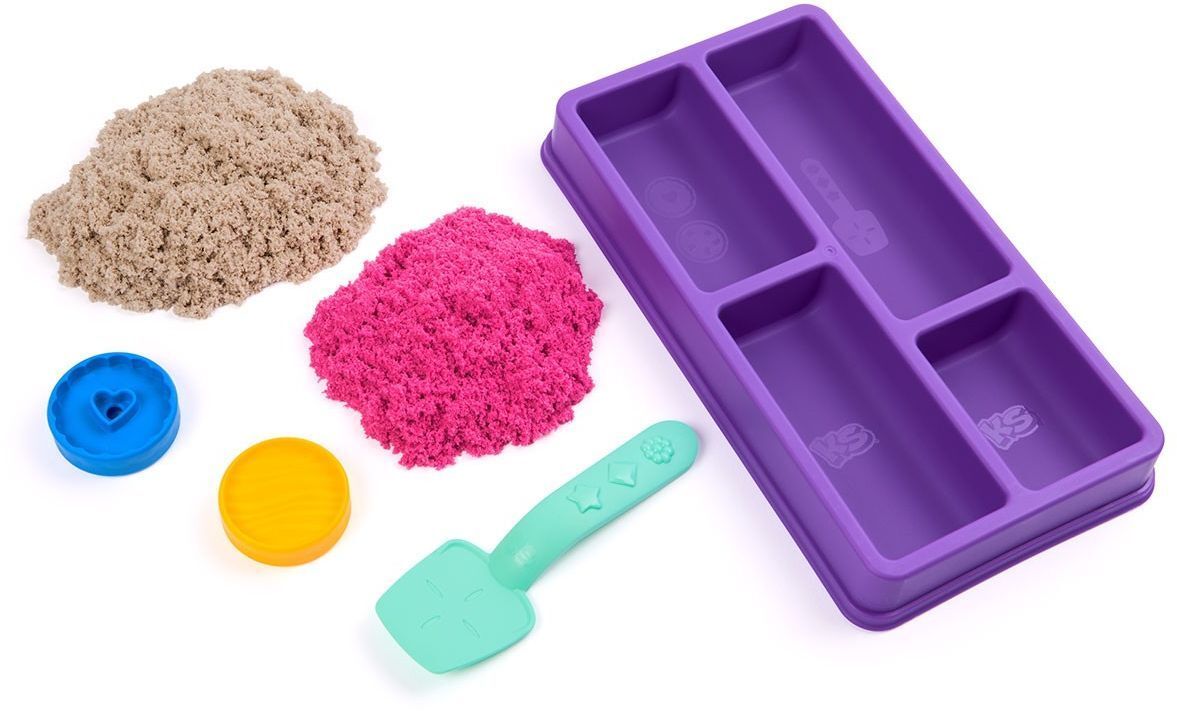 Набор песка для творчества - KINETIC SAND ЦВЕТНОЕ ПЕЧЕНЬЕ (2 цвета, 227 g, акссес.) (71678) фото 3