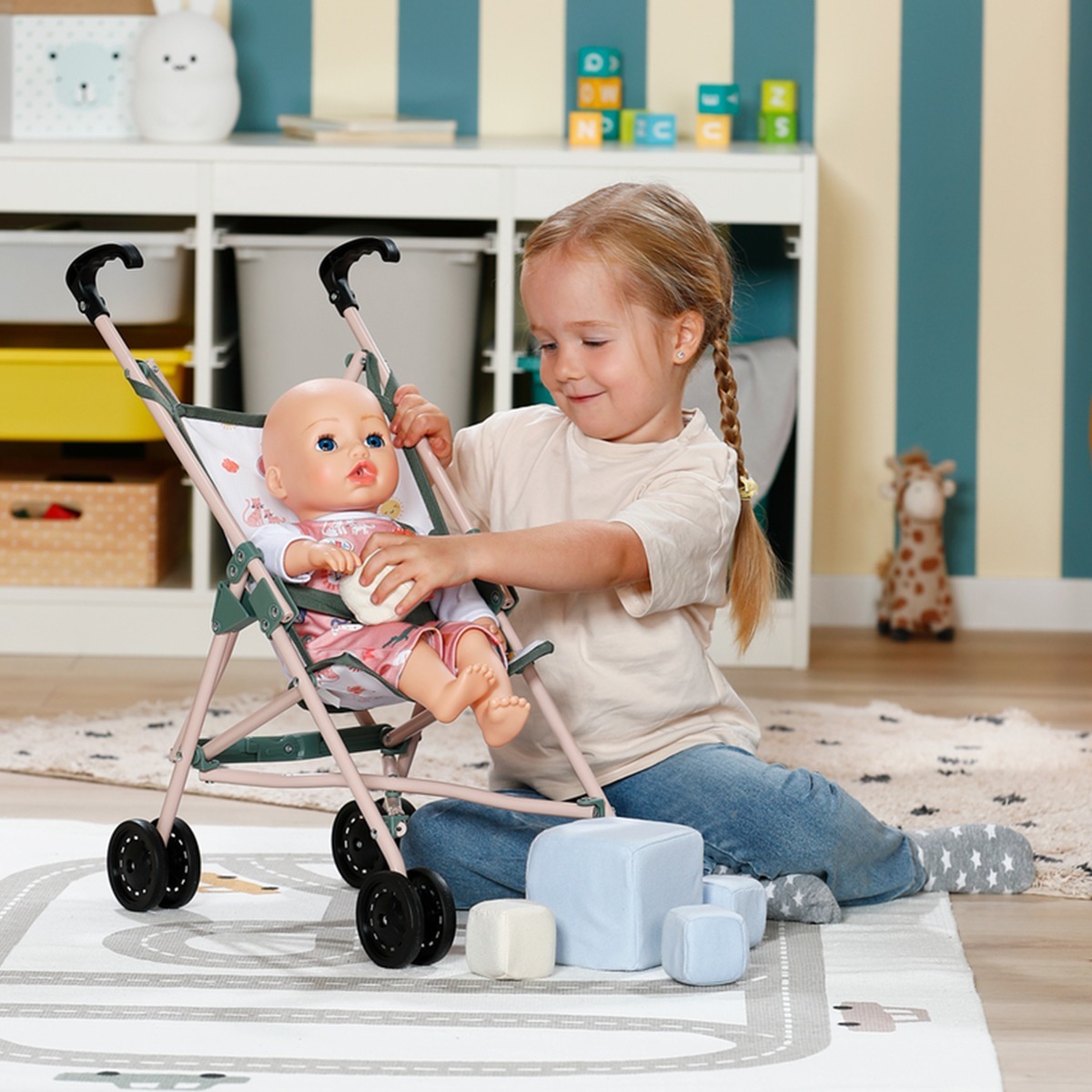 Коляска для ляльки BABY BORN - ТРОПІКИ (прогулянкова, складана) (838327)фото