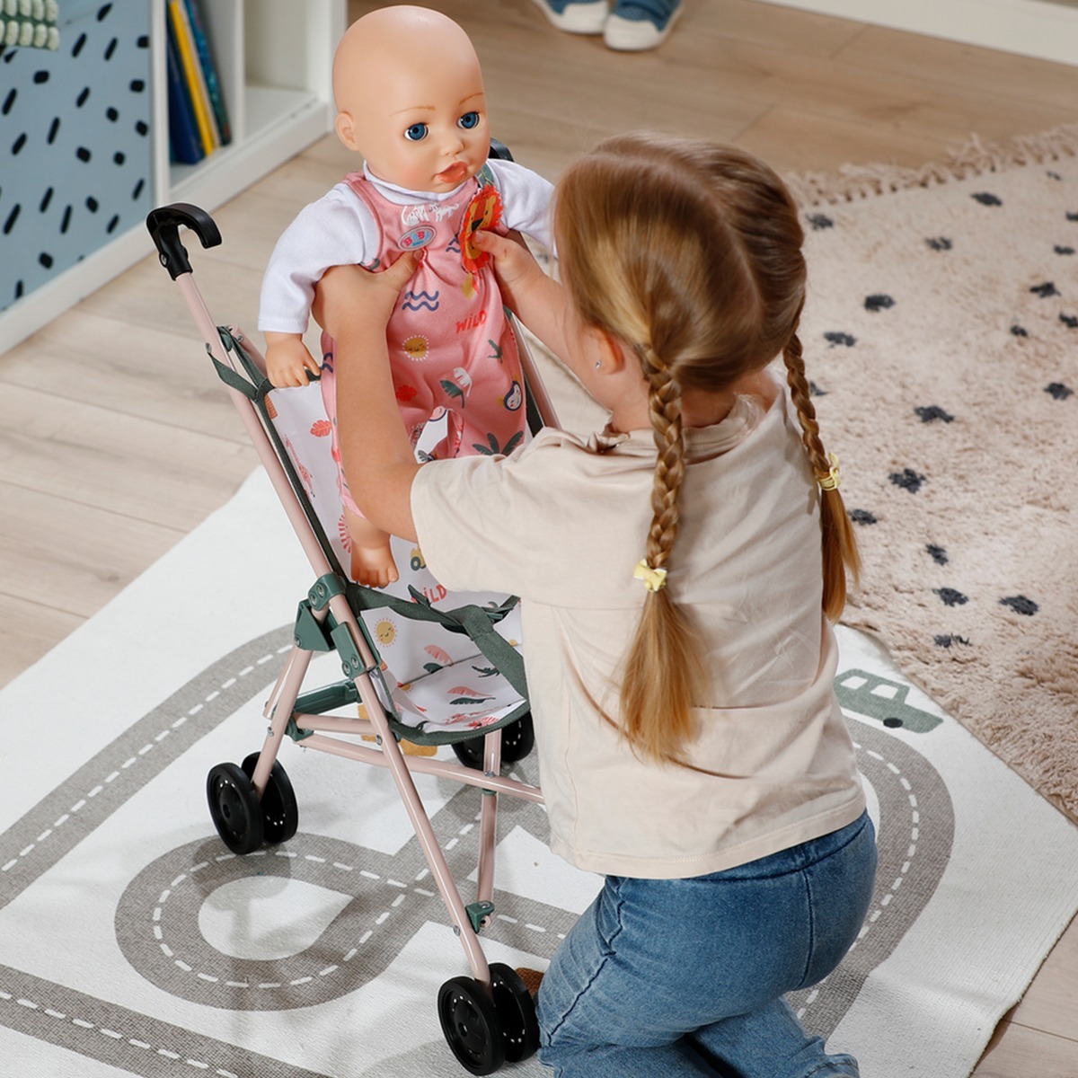 Коляска для ляльки BABY BORN - ТРОПІКИ (прогулянкова, складана) (838327)фото