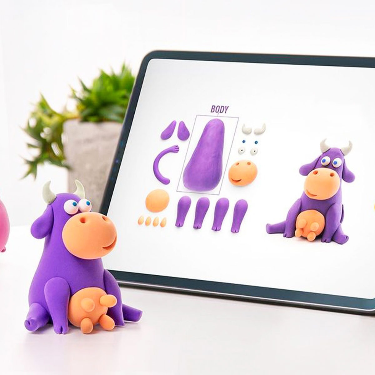 Набір пластиліну, що самостійно твердіє, Lipaka - Корівка, песик, вівця (60024-UA01)фото4