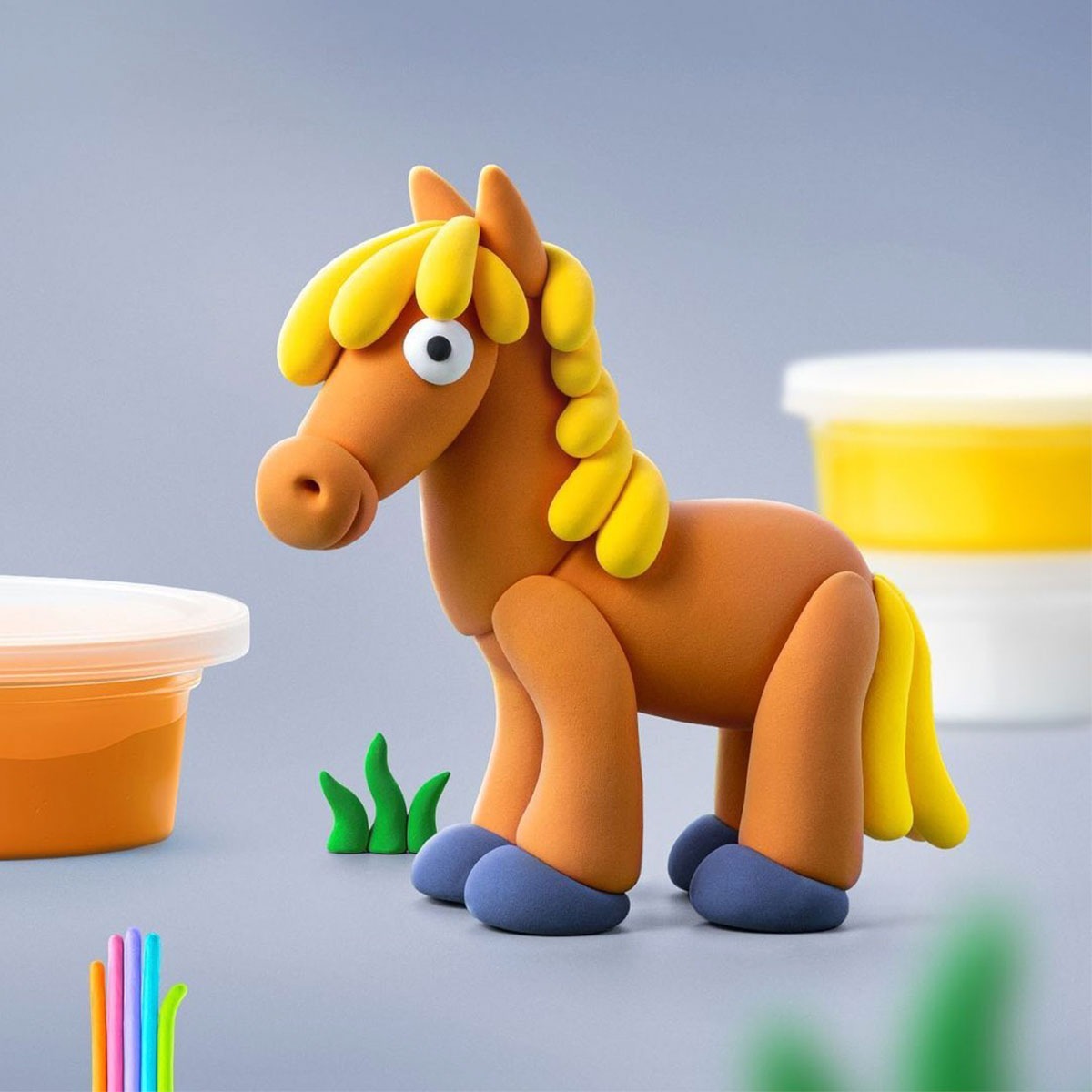 Набір пластиліну, що самозатвердіває Lipaka – Порося, конячка, кролик (60023-UA01)фото5