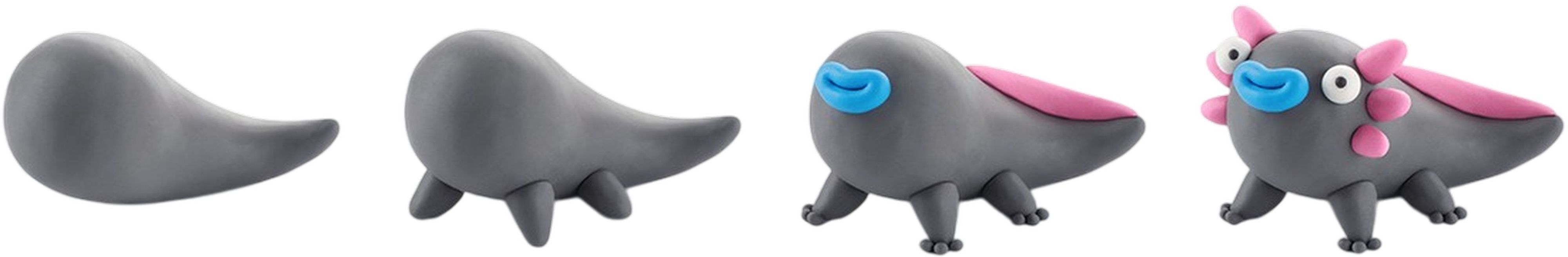 Набор самозатвердевающего пластилина Lipaka - Экзотические животные: хамелеон, гастропода, аксолотль (60049-UA01) фото 3