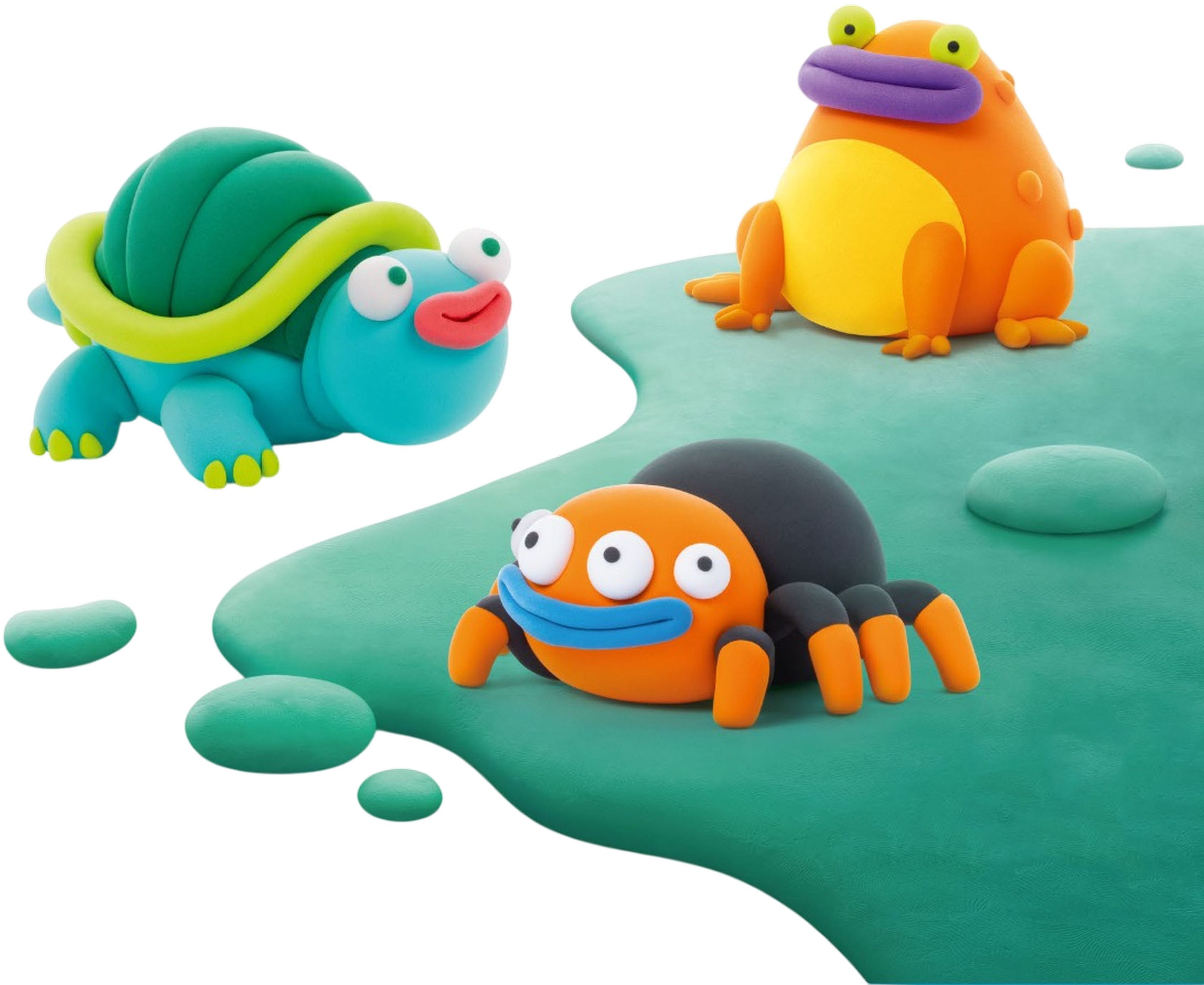 Набор самозатвердевающего пластилина Lipaka - Экзотические животные: тарантул, черепаха, оранжевая лягушка (60050-UA01) фото 6