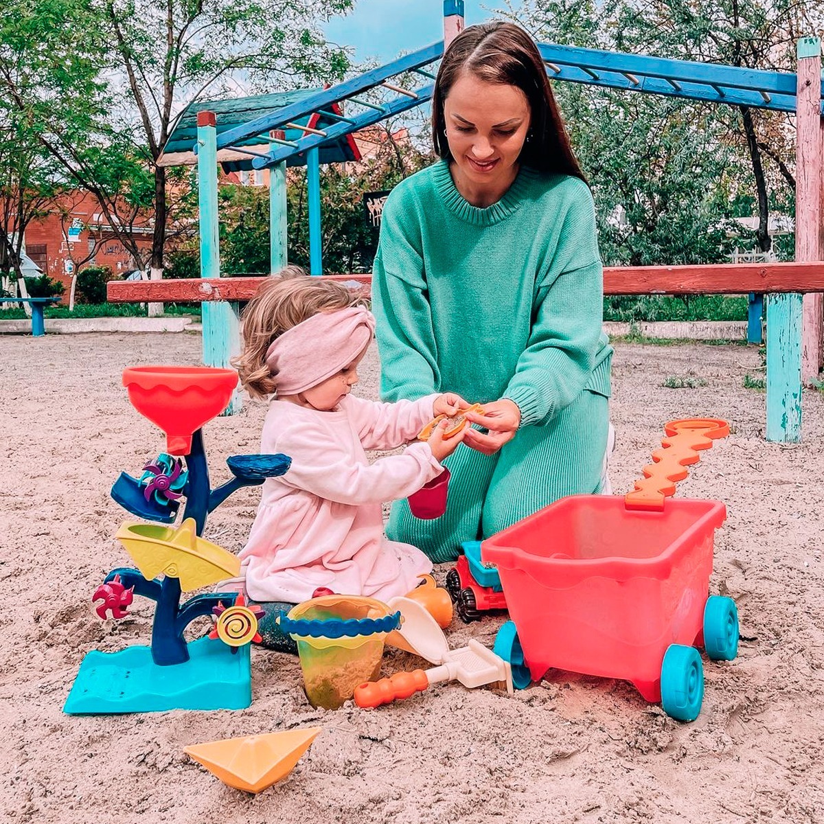 Набор для игры с песком и водой - МЕЛЬНИЦА (в комплекте машинка, ведерце) (BX1310Z) фото 