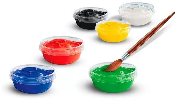 Гуашь Ses Creative - КРАСКИ РАДУГИ (6 цветов, в пластиковых баночках) (00361S) фото 3