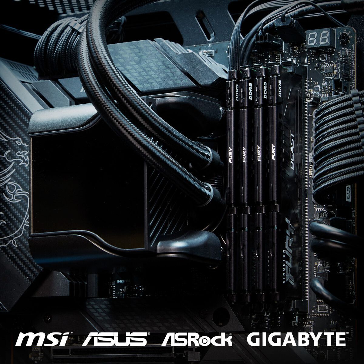 Пам'ять для ПК Kingston DDR5 16GB KIT (8GBx2) 5600 FURY Beast Black EXPO (KF556C36BBEK2-16)фото