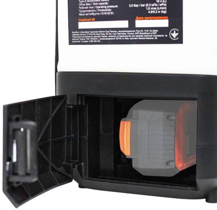 Обприскувач акумуляторний Tekhmann TGS-10/i20 10л 20В без АКБ та ЗП (853712)фото