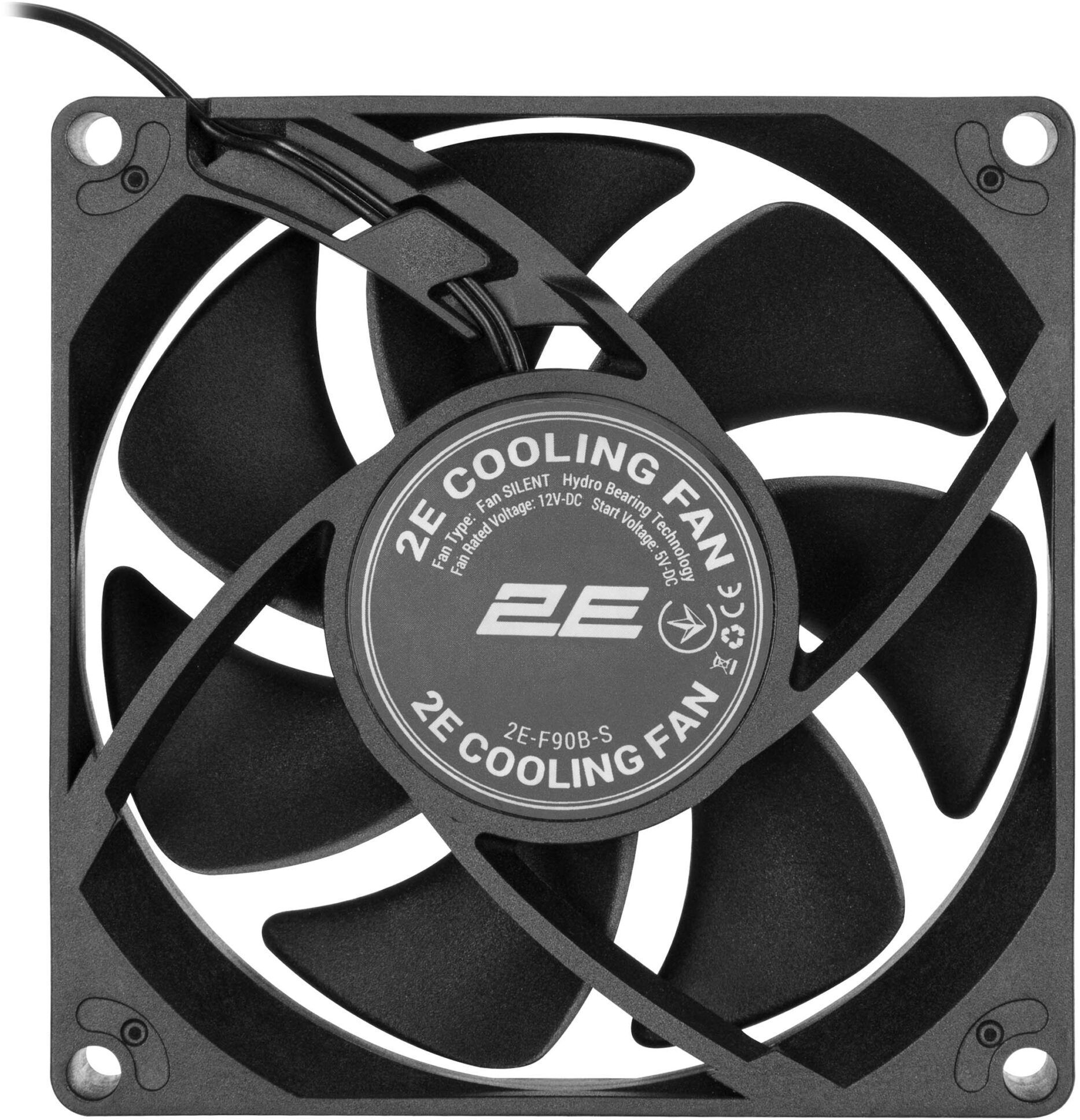 Корпусный вентилятор 2E F90B-S 90мм черный (2E-F90B-S) фото 3