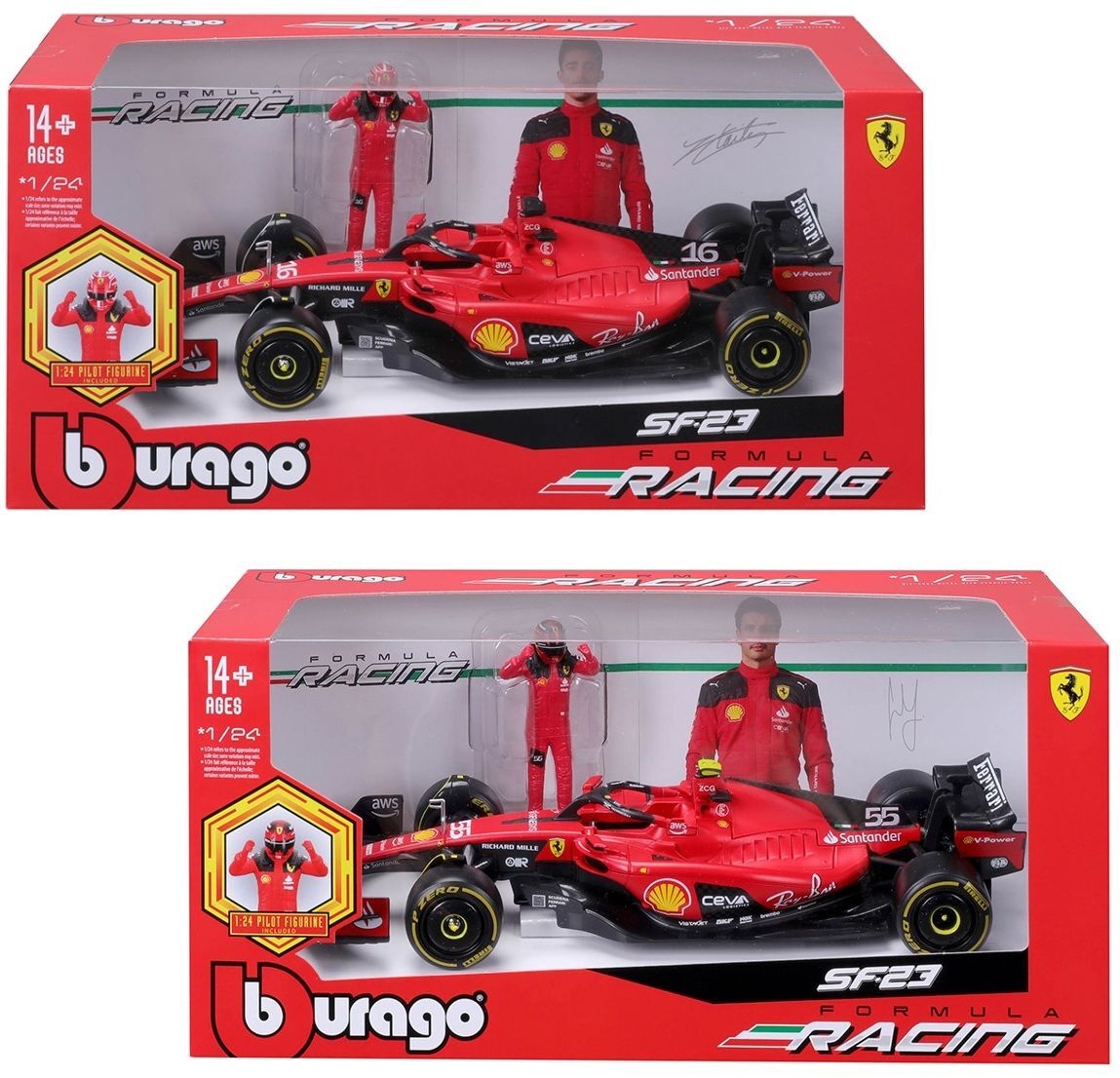Автомодель с фигуркой - FERRARI SF-23 (1:24) (18-26809) фото 11