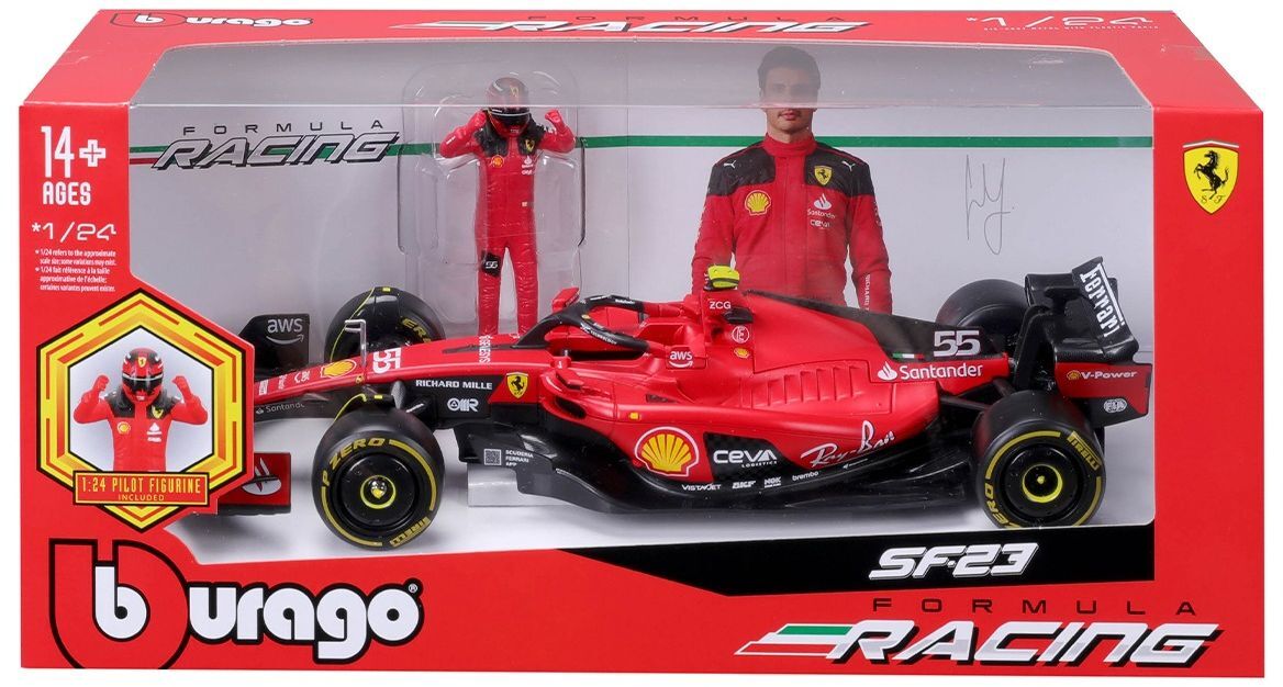 Автомодель с фигуркой - FERRARI SF-23 (1:24) (18-26809) фото 6