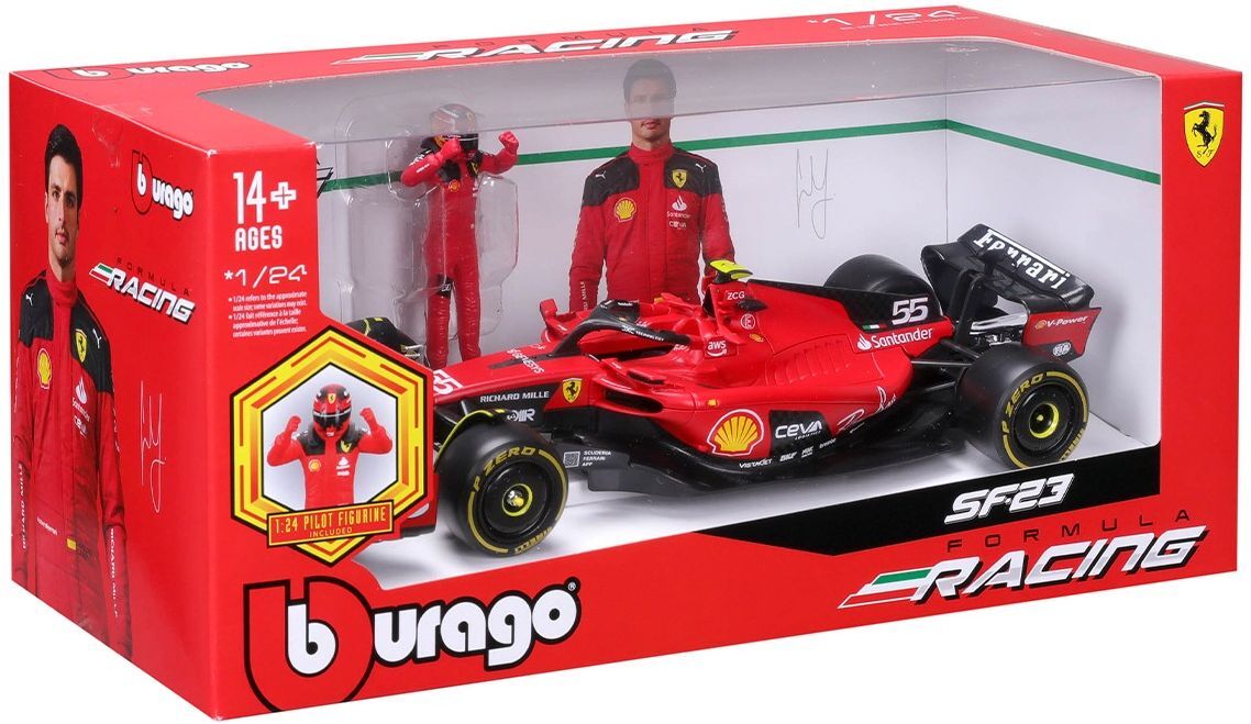 Автомодель с фигуркой - FERRARI SF-23 (1:24) (18-26809) фото 7
