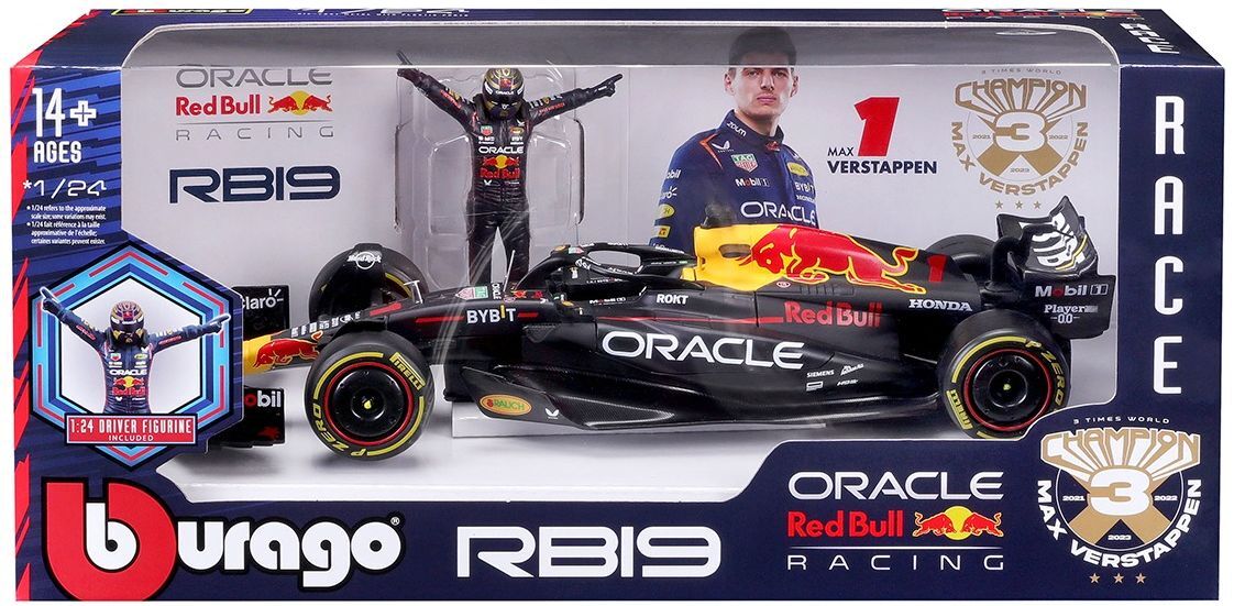 Автомодель із фігуркою - RED BULL RACING RB19 (1:24) (18-28036)фото5