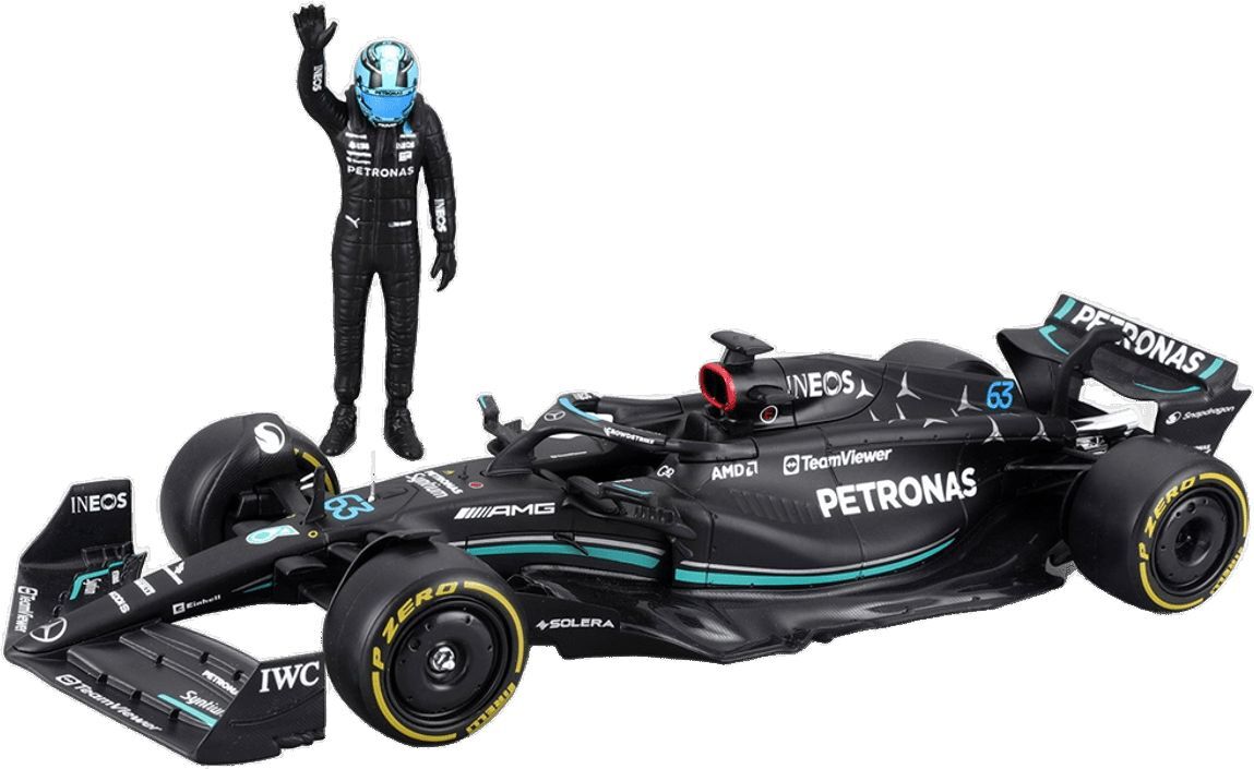 Автомодель с фигуркой - MERCEDES-AMG F1 W14 E PERFORMANCE (1:24) (18-28037) фото 