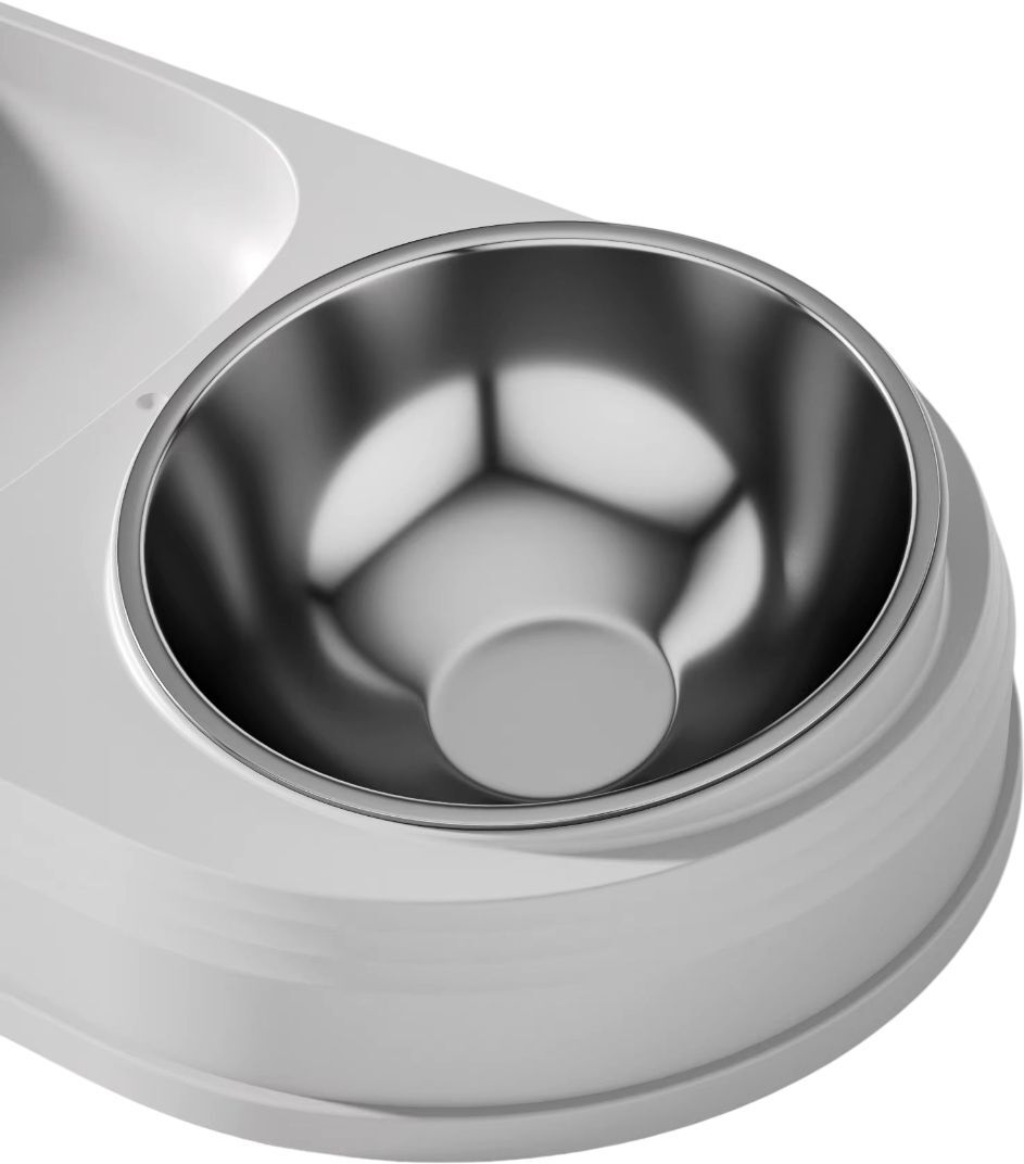 Поилка-фонтан Lapka с кормушкой WF072 белая фото 2