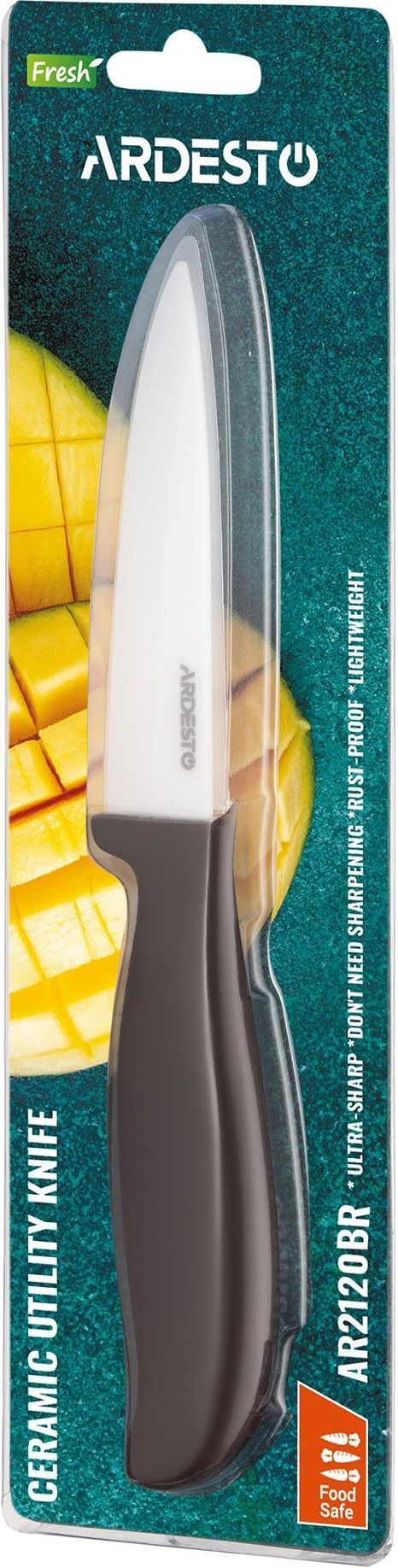 Ніж керамічний універсальний Ardesto Fresh, 10см, коричневий (AR2120BR)фото3