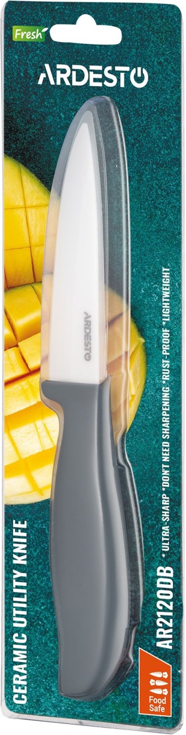 Ніж керамічний універсальний Ardesto Fresh, 10см, сірий (AR2120DB)фото