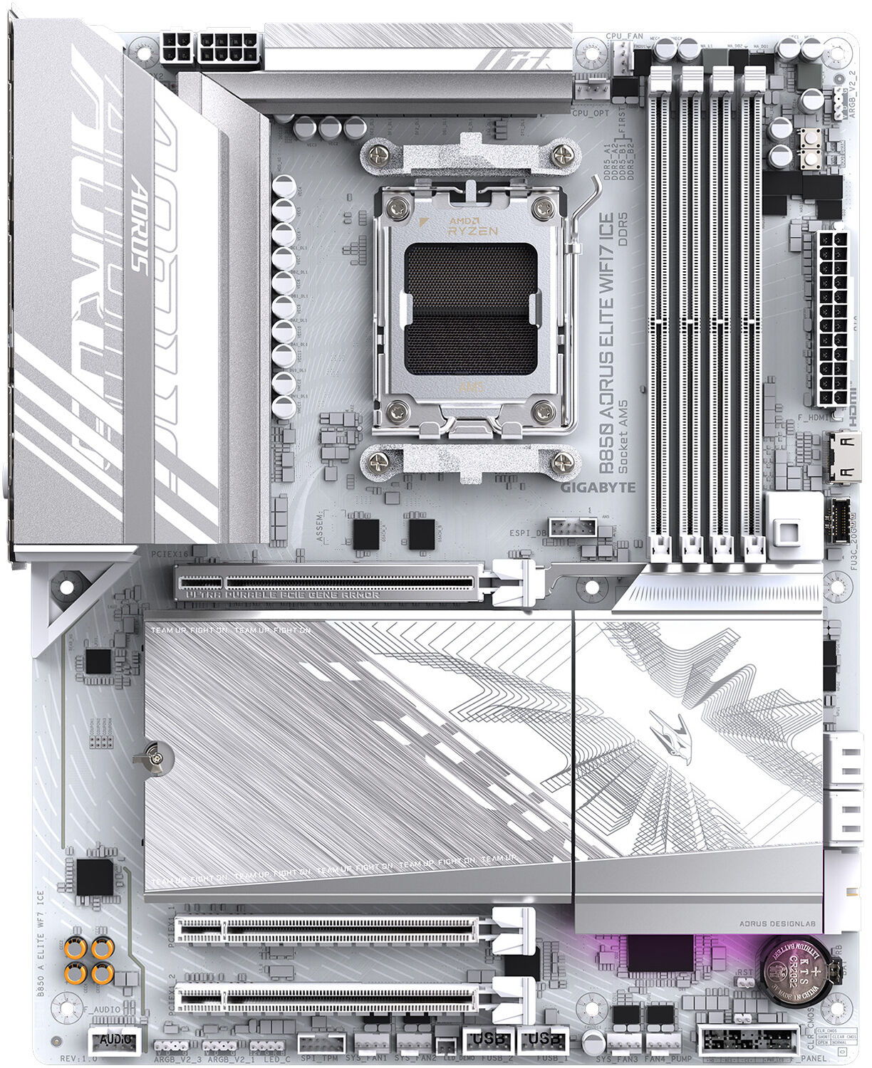 Материнська плата GIGABYTE B850 A ELITE WF7 ICE sAM5 B850 4xDDR5 M.2 Wi-Fi BT DP Type-C ATXфото