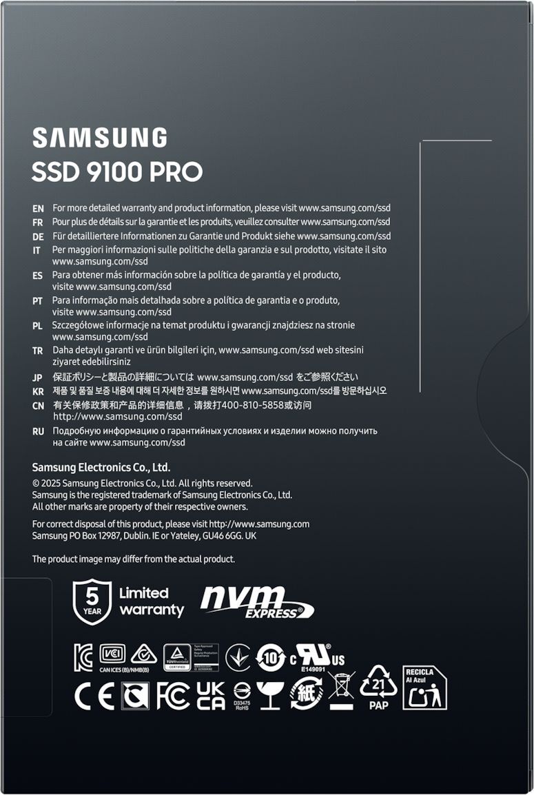 Накопичувач SSD Samsung M.2 1TB PCIe 5.0 9100PRO (MZ-VAP1T0BW)фото6