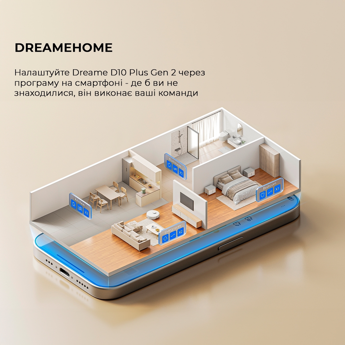 Робот пилосос Dreame D10 Plus Gen 2 RLD32GDфото