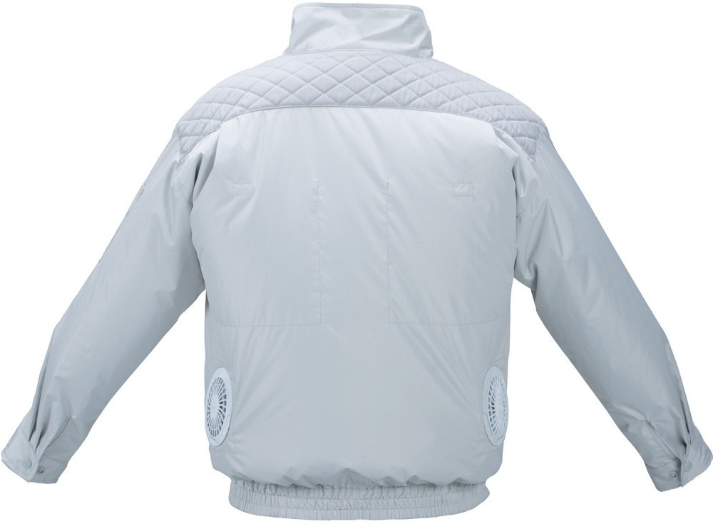 Куртка акумуляторна Makita LXT, 18В, з вентиляцією, поліестер, розмір L, біла (DFJ405ZL)фото