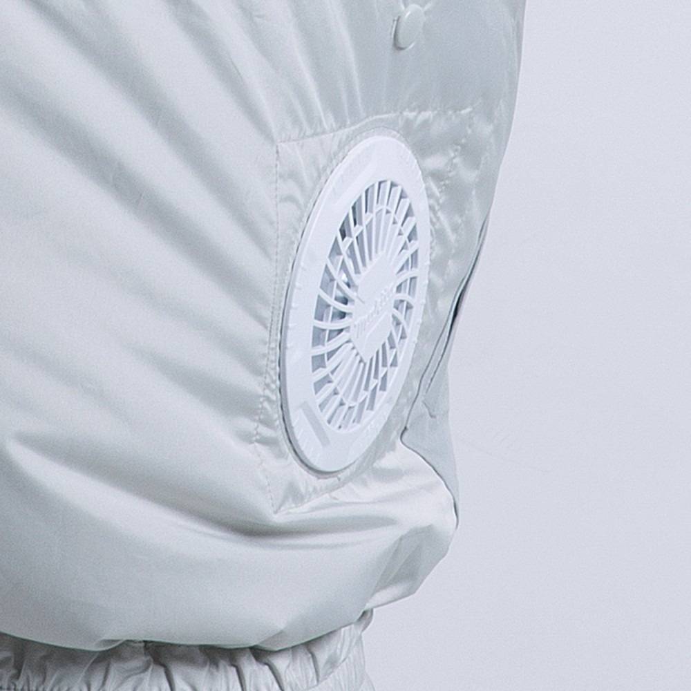 Куртка акумуляторна Makita LXT, 18В, з вентиляцією, поліестер, розмір L, біла (DFJ405ZL)фото