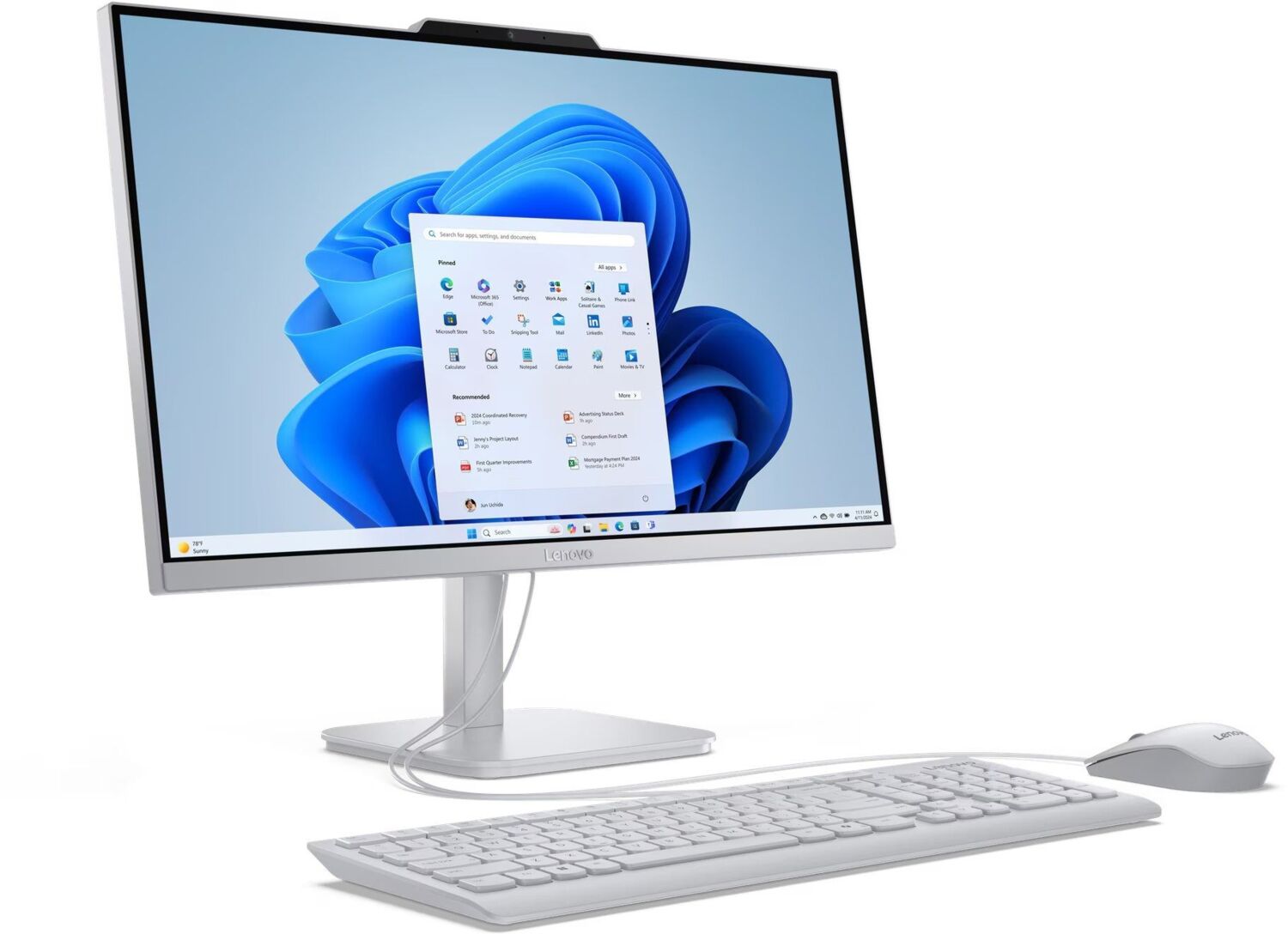 Моноблок 23.8" LENOVO A100 Cloud Grey (F0J6001SUO)фото