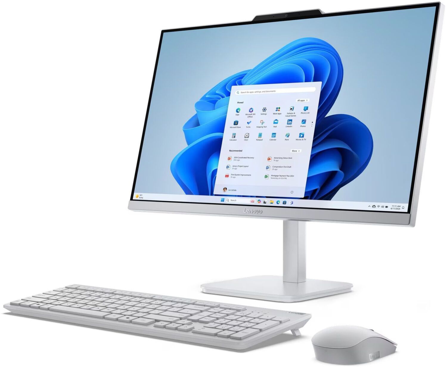 Моноблок 23.8" LENOVO A100 Cloud Grey (F0J6001SUO)фото