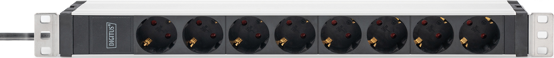 Устройство распределения электропитания DIGITUS 1U, 8xSchuko, 16A, 250V, вилка C20 фото 2