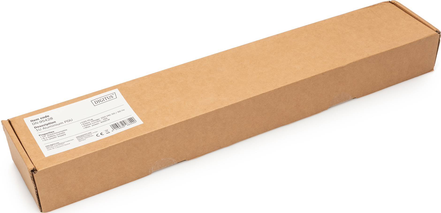 Устройство распределения электропитания DIGITUS 1U, 8xSchuko, 16A, 250V, вилка C20 фото 6