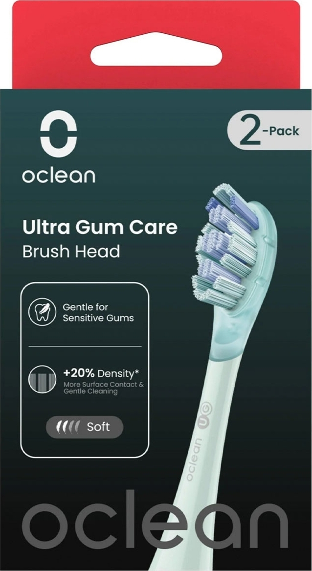 Насадка для зубної щітки Oclean Ultra Gum Care Brush Head 2 pack UG01 G02 Green 2штфото3