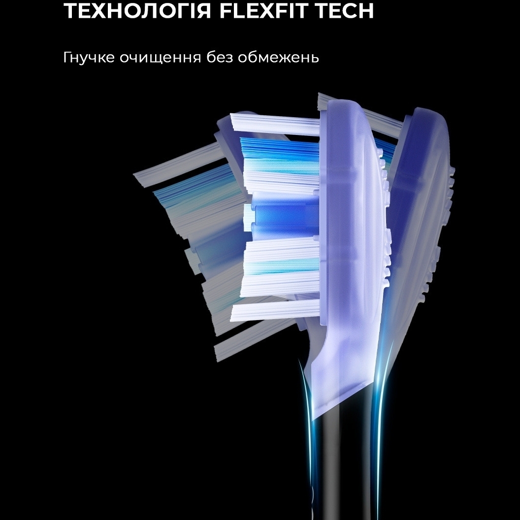 Насадка для зубної щітки Oclean Ultra White Brush Head 2 packUW02 B02 Black 2штфото5