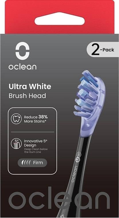 Насадка для зубної щітки Oclean Ultra White Brush Head 2 packUW02 B02 Black 2штфото3
